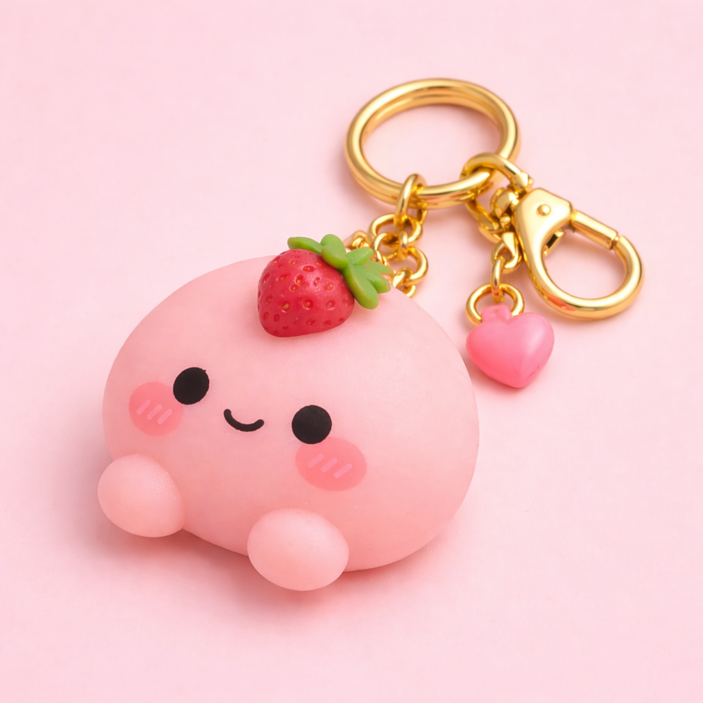 Strawberry Mochi Keychain