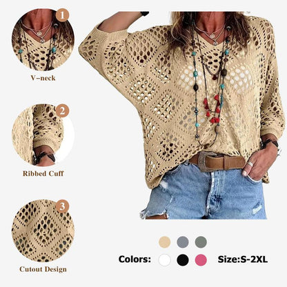 Handmade Crochet V‑Neck Boho Top