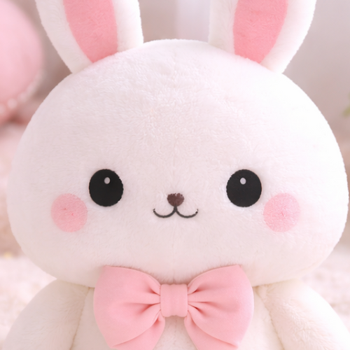 Sweet Bunny Plush Toy with Pink Bow