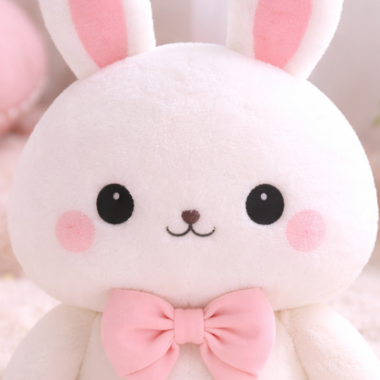 Sweet Bunny Plush Toy with Pink Bow