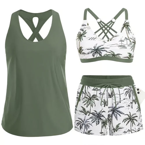 Three Piece Tankini with Shorts