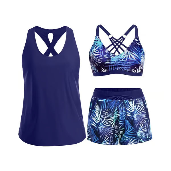 Three Piece Tankini with Shorts