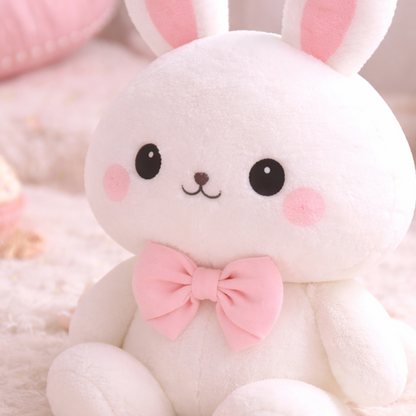 Sweet Bunny Plush Toy with Pink Bow