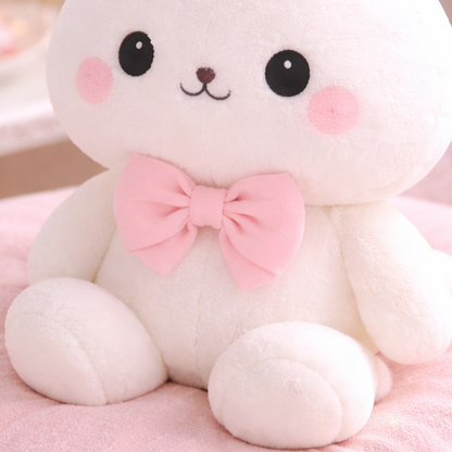 Sweet Bunny Plush Toy with Pink Bow
