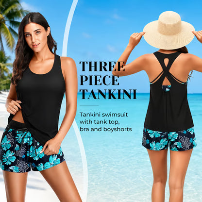 Three Piece Tankini with Shorts