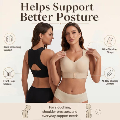 Posture Bra Front Closure Cross-Back Wireless