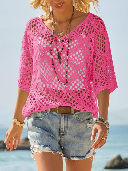 Handmade Crochet V‑Neck Boho Top