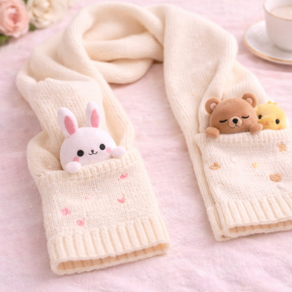 Kawaii Pocket Plush Scarf