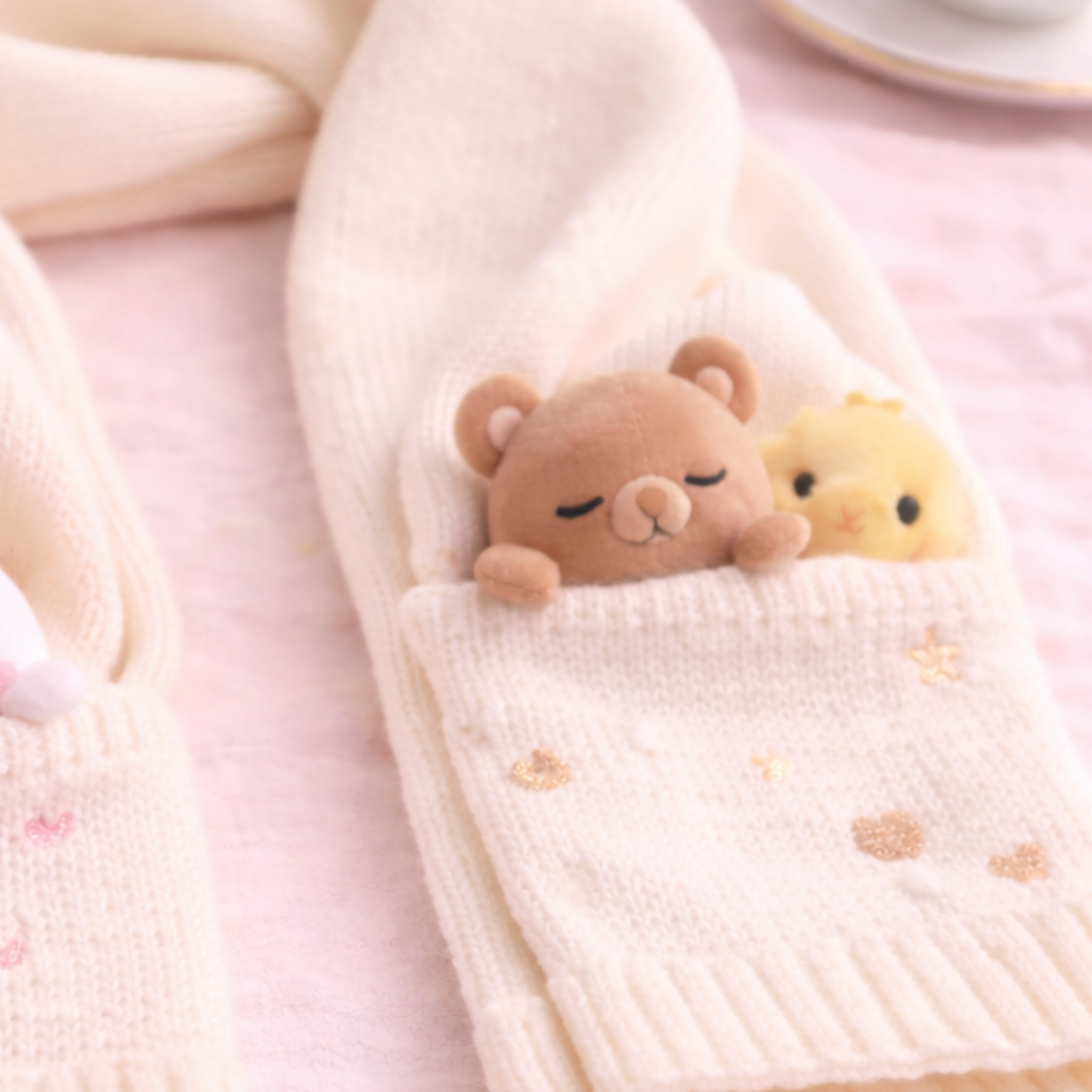 Kawaii Pocket Plush Scarf