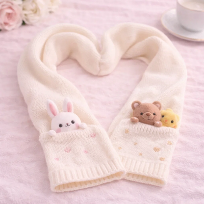 Kawaii Pocket Plush Scarf