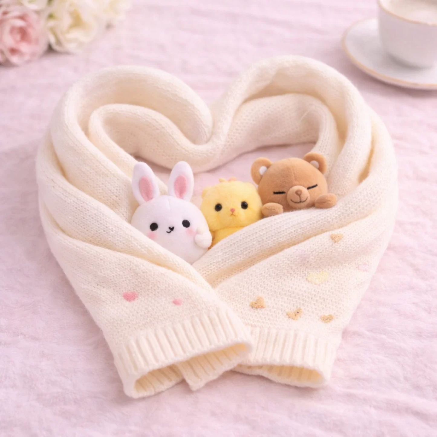 Kawaii Pocket Plush Scarf