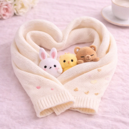 Kawaii Pocket Plush Scarf