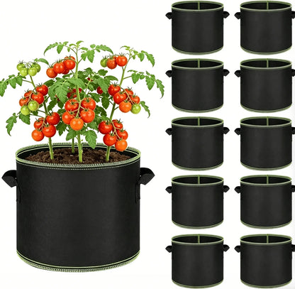 5-Pack 5 Gallon Grow Bags – Heavy Duty Aeration Fabric Pots with Handles for Vegetables, Flowers & Fruits.