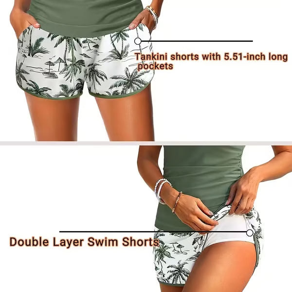 Three Piece Tankini with Shorts