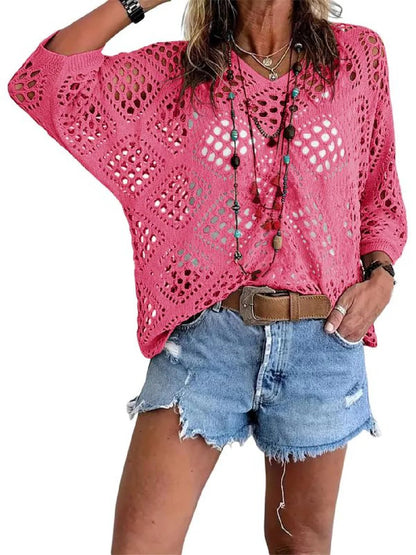 Handmade Crochet V‑Neck Boho Top