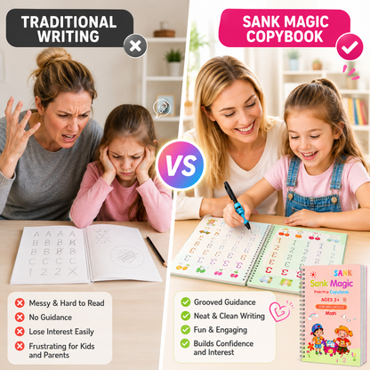 MagicBook | Kids Practice Copybook Set (4Pcs/Set)