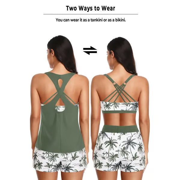 Three Piece Tankini with Shorts