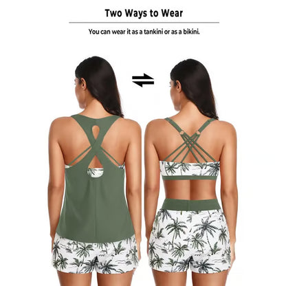 Three Piece Tankini with Shorts